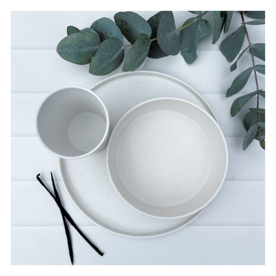 Australian Made Recycled Kids Dinnerware | 2 x Bowls Set | Vanilla Bean (White)