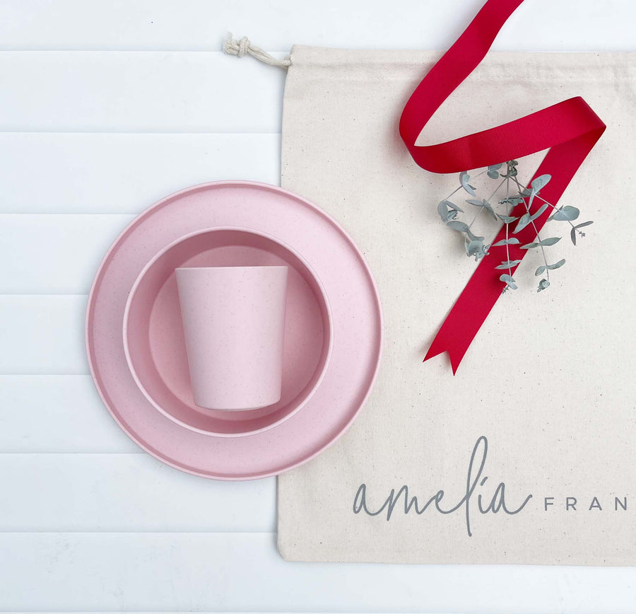 Kids Dinnerware | Gift Set | Strawberry Sorbet (Pink)
