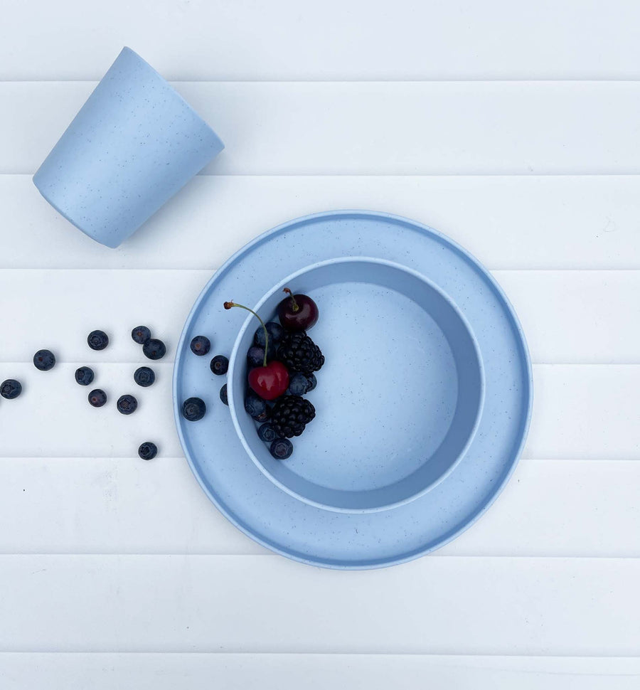 Australian Made Recycled Kids Dinnerware | 2 x Bowls Set | Blueberry (Blue)
