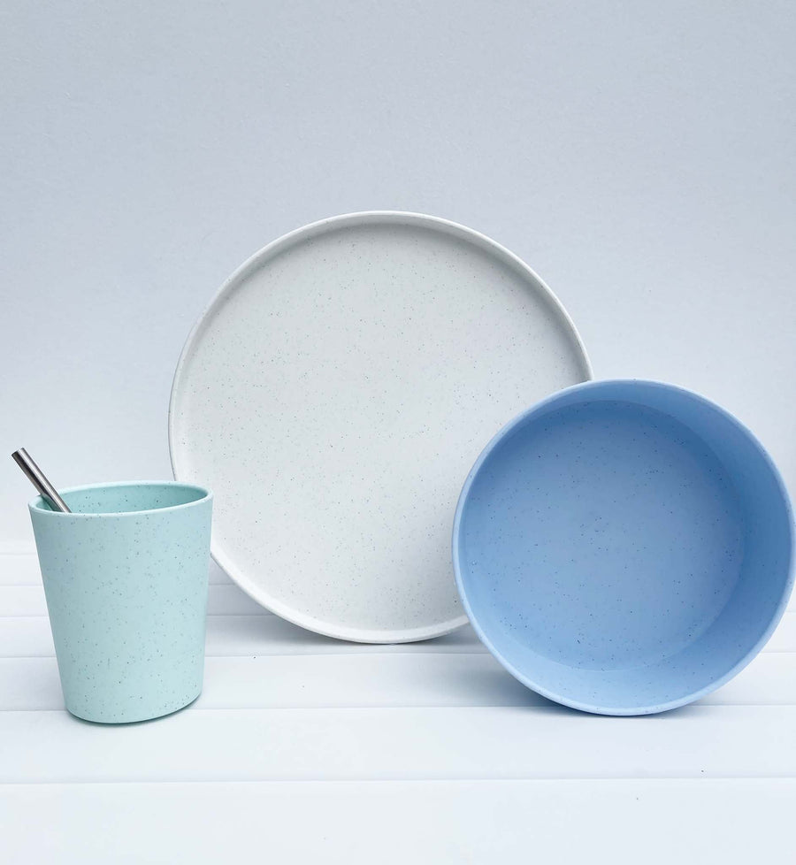 Australian Made Recycled Kids Dinnerware | 2 x Plate Set | Vanilla Bean (White)