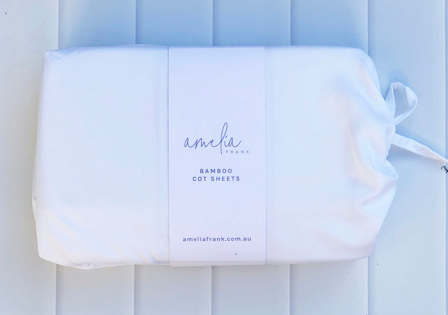 Bamboo Cot Sheets | White | 2 x Fitted Sheets