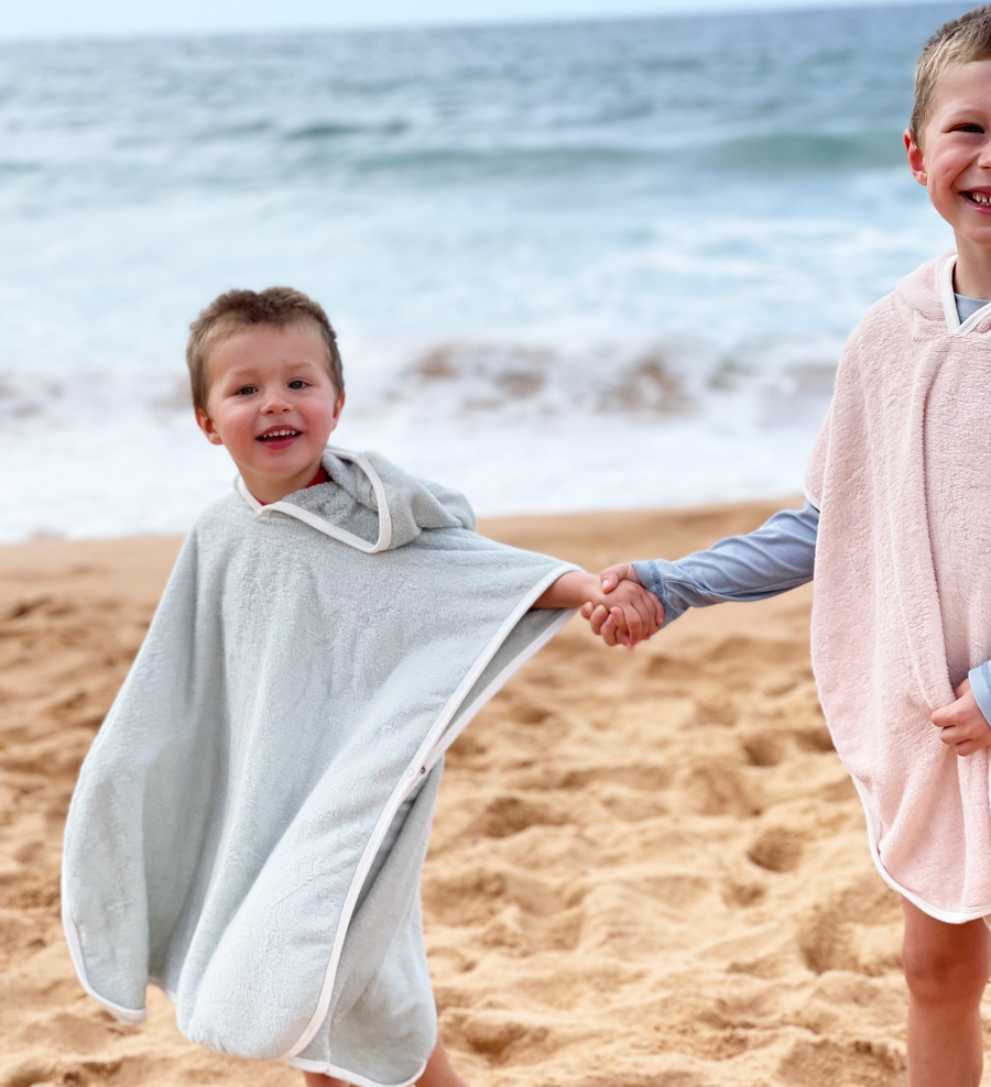 100 Bamboo Kids Hooded Poncho Towel Sage
